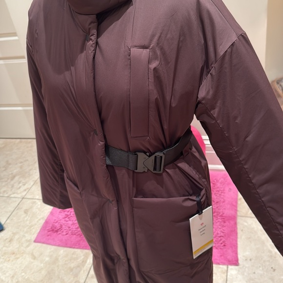 Brand new Lululemon pure puff jacket long l, burgundy color - Picture 3 of 7